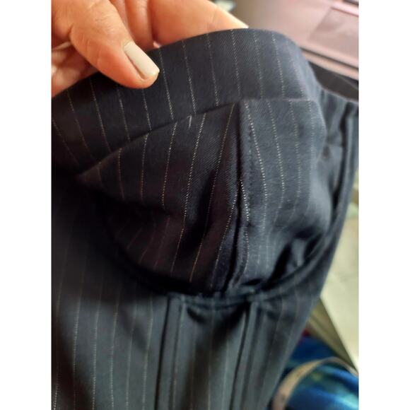 New Anthropologie Pinstripe Tailored Jumpsuit - Size 16 Tall - Picture 6 of 8